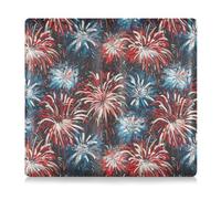 Amooorous Red Blue and White Fireworks Independence Leather Car Registration & Insurance Card Holder Car Essentials for ID, Driver's License, Key Contact Information Cards, Red, blue and white