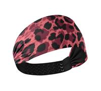 Amooorous Red Print Leopard Moisture Wicking sweatband headband Elastic sweaty bands for Volleyball Running tennis cintas para el cabello de mujer