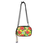 Amooorous Red Tropical Flowers Crossbody Wallet Purse for Women Practical with Credit Card Slots Women's Shoulder Handbags Take a walk bolsas de mano para mujer