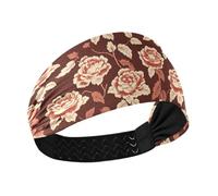 Amooorous Red Valentine Flowers no slip headband holder Stretchy sweat band for Volleyball basketball make up bandas para el cabello de mujer