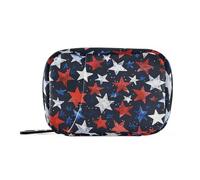 Amooorous Red White and Blue Starsindependence Day medicine bag organizer with Detachable Compartments reusable organizer zipper case for purse