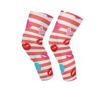 Amooorous Red White Striped Heart Lip Summer lightweight knee pads for work pads for snowboarding，skateboarding，yoga