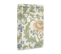 Amooorous Retro Orange Rose William Morris Pattern Leather Mens Slim Wallets with Cash Slot RFID Blocking Small Card Wallet Woman for Men and Women cartera para Hombre