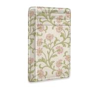 Amooorous Retro Pink Small Flowers William Morris Leather Slim Wallet for Men with ID Window RFID Blocking Small Credit Card Holder for Men and Women billeteras para Hombre
