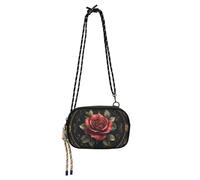 Amooorous Retro Red Rose West Crossbody Purse for Men Practical with Credit Card Slots Shoulder Bag Walk the dog bolso impermeable para mujer