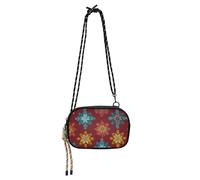 Amooorous Retro Red Snowflake Small Purse Crossbody for Men Comfort with Adjustable Strap Over The Shoulder Purse Take a walk cartera para mujer