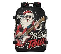 Amooorous Rocking Santa Christmas Travel Backpack Sleek Laptop Backpack For Men Personal Item Travel Bag for Women & Men Outing Work Family bulto para laptop mujer 20L