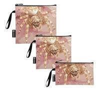 Amooorous Rose Gold Sprider 3-Pack Reusable Snack Bags Portable Diaper Bag Organization for Camp Friends and Gear