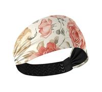Amooorous Rose Kingdom Moisture Wicking sweat headbands for women Elastic head bands for women for tennis make up basketball diadema para ni?as