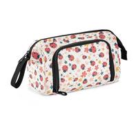 Amooorous Safari Minimalist Flowers Pencil Case Large Capacity Bags with Zipper with Compartment for Girls High School