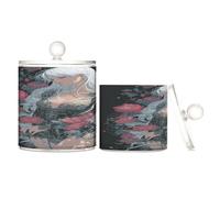 Amooorous Sexy Beauty Anime Girl Clear Plastic Candy Organizer Storage with lid Bathroom Essentials Decorative storage bin for Cotton Swabs,Cotton Pads,Floss Picks,Paper Clips,Hair Clips 2 Pack