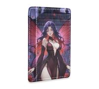 Amooorous Sexy Devil Beauty Gothic Leather Ultra Slim Wallet with ID Window RFID Blocking Small Card Wallet Woman for Men and Women carteras para Hombre