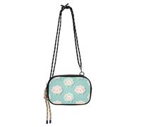 Amooorous Sheep Ash Sticker Style Lake Blue Mini Crossbody Bags Womens Fashion with Credit Card Slots Casual Phone Chest Bag Take a walk carteras para mujer originales