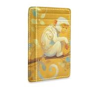Amooorous Silver Golden Monkey Leather Small Womens Wallet Slim with ID Window RFID Blocking Credit Card Holder Wallet for Men and Women cartera para Hombre