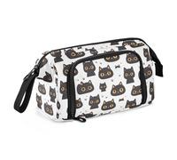 Amooorous Simple Minimalist Cats Black Pencil Cases Large Capacity Cases with Pencil Portable for Teen Girls Back to School Supplies