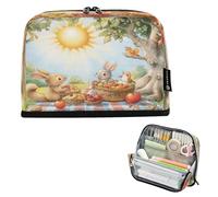 Amooorous Simple Safari Animals Cartoon Pencil Pen Case Large Capacity Make Up Bags Multifunctional Stationery Storage for Teens Elementary estuche para lapices Negro
