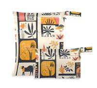 Amooorous Simple Stick Figure Of Tropical Plants waterproof gym clothes bag 2 Pack travel essentials for baby with handles for baby diapers, baby diapers