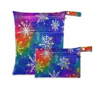 Amooorous Snowflakes Vivid Color reusable bags for baby 2 Pack travel essentials for babies with handles for bathing, bathing
