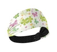 Amooorous St. Patrick Green Boho Butterfly no slip workout headbands for women Elastic sweat band for women for Athletic Sports make up basketball diadema para maquillaje