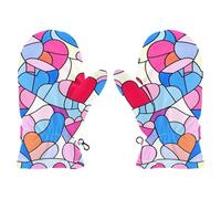 Amooorous Stained Glass Anime Heart Valentine cute winter mittens for baby girls toddler girl waterproof winter gloves guantes de frio para bebes S 2-4
