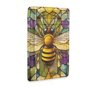 Amooorous Stained Glass Bumble Bee Leather Slim Wallet for Women with Cash Slot RFID Blocking Wallet Card Holder for Men&Women tarjetero para Hombre