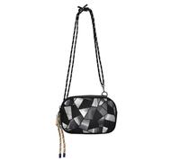 Amooorous Stained Glass Gray Black Classical Crossbody Wallet Purse Womens Comfort with Credit Card Slots Cell Phone Bag Walk the dog bolsa de mano para mujer elegante