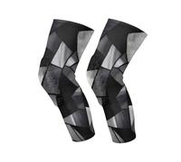 Amooorous Stained Glass Gray Black Classical lightweight knee pads for men knee sleeves for men，basketball，dancers