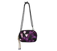 Amooorous Stained Glass Purple Black Valentines Cross Body Bag for Mens Comfort with Adjustable Strap Mini Shoulder Bag Go shopping bolso impermeable para mujer