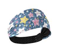 Amooorous Star Of Good Dreams Moisture Wicking headbands Stretchy wide head bands for women's hair for Cycling Athletic Sports make up diadema para mujer