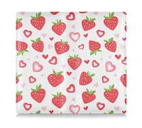 Amooorous Strawberry Country Style Valentine Premium Leather Car Registration & Insurance Card Holder Document Wallet for Cards, Essential Document Driver License