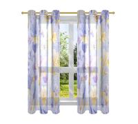 Amooorous Summer Fresh Flower Bloom Bathroom Curtains Semi Sheer Curtains 63 Inches Long 2 Panels Set cortina para cuarto