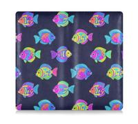 Amooorous Summer Neon Tropical Fish Color Leather Auto Registration Insurance & ID Card Holder Essential Wallet Case for ID, Driver's License, Key Contact Information Cards, Summer neon Tropical fish