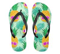 Amooorous Summer Sunglasses Pineapple Palm Leaf Green rubber flop flip lightweight flops for men for Shower Swimming Pool vacation