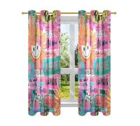 Amooorous Sun Colorful Art Words Doodle Farmhouse Blackout Curtains 63 Inch Blackout Curtains 2 Panels Set cortina para habitación