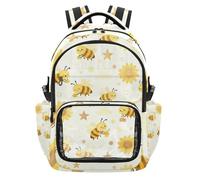 Amooorous Sunflower and Busy Bee Kids Clear Backpack for School Large Capacity Casual Backpack Travel Bag for Teens Boys Girls, Age 7-18 mochilas escolares negras