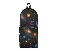 Amooorous Surrealism Colorful Cosmic Planet Nylon 3 Compartments Pencil Bags For School Big Capacity Pencil Case Organizer Stationery Organizer for Adolescents Office 1600ml