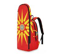 Amooorous Tennis Backpack for Adults Ethnic Macedonian Flag Tennis Racket Bag Holds 2 Rackets