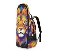 Amooorous Tennis Badminton Bag Backpack Vibrant Neon Lion Head Pop Art 3 Rackets Badminton Pickleball Bag