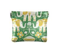 Amooorous Thai Themed Symmetrical Pattern Women PU Leather Coin Purse Fancy Mini Card Holder Wallet for Men Women Travel, thai themed symmetrical pattern, One Size