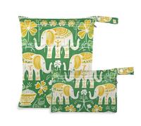 Amooorous Thai Themed Symmetrical Pattern zippered bags for diaper 2 Pack diaper bag essential items with handles for yoga, bathing
