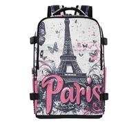 Amooorous The Eiffel Tower and The Butterfly Work Backpack Clean Design Travel Bag Laptop Bag 16 Inch for Women & Men Outing Work Family Travel bulto para laptop mujer 20L
