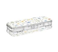 Amooorous The Kingdom Of Shattered Flowers Designed Plastic Pencil Box Clear Double Layer Penscases For Stationery Supplies With Snap-Tight Lid
