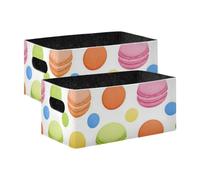 Amooorous Trendy Polka Dot Peach Blue Cookie collapsable Felt clothes storage basket for quilt little clothes storage basket