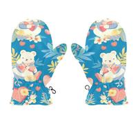 Amooorous Tropical Anime Valentine warm winter mittens for baby girls girl snow gloves guantes para el frio ni?as M 4-6