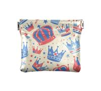 Amooorous Union Jack Crown Flag Color 4th Of July Independence Day Women's Leather Coin Purse Convenient Mini Card Holder Wallet for Men Women Travel, Union Jack crown flag color 4th of July