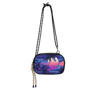 Amooorous Vapor Wave Style Tropical Tree Sun Blue Cross Body Bag Men Comfort with Credit Card Slots Shoulder Bags Walk the dog carteras de mano para mujer