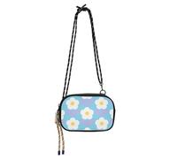 Amooorous Vector Flower White Blue Mini Crossbody Bags for Womens Fashion with Credit Card Slots Women's Shoulder Handbags Take a walk bolsos negros para mujeres