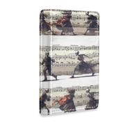 Amooorous Vintage Black White Skeleton Dancer Musical Score Leather Slim Wallet for Men with Cash Slot RFID Blocking id Card Wallet for Men and Women carteras para Mujer