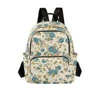 Amooorous Vintage Style Floral Pattern Blue Roses 14 Inch Work Business purse backpack backpack diaper bag for travel&work