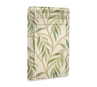 Amooorous Vintage Willow Leaf William Morris Leather Slim Wallets for Women with Money Clip RFID Blocking Credit Card Protector for Men and Women carteras para Hombres